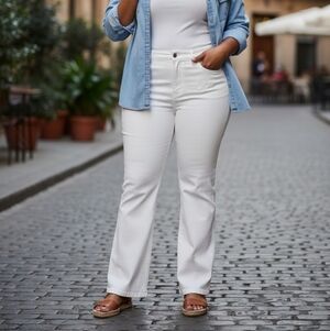 GAP White Flare Wide Leg Jeans